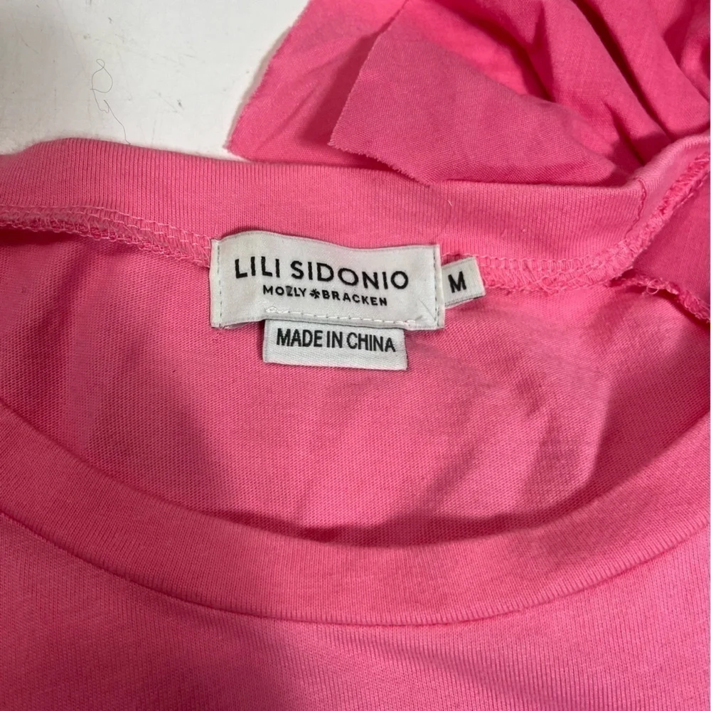 Molly Bracken Lili Sidonio Ruffle Sleeve Preppy Soft Tee Shirt Blouse Top Pink-M - Picture 8 of 12